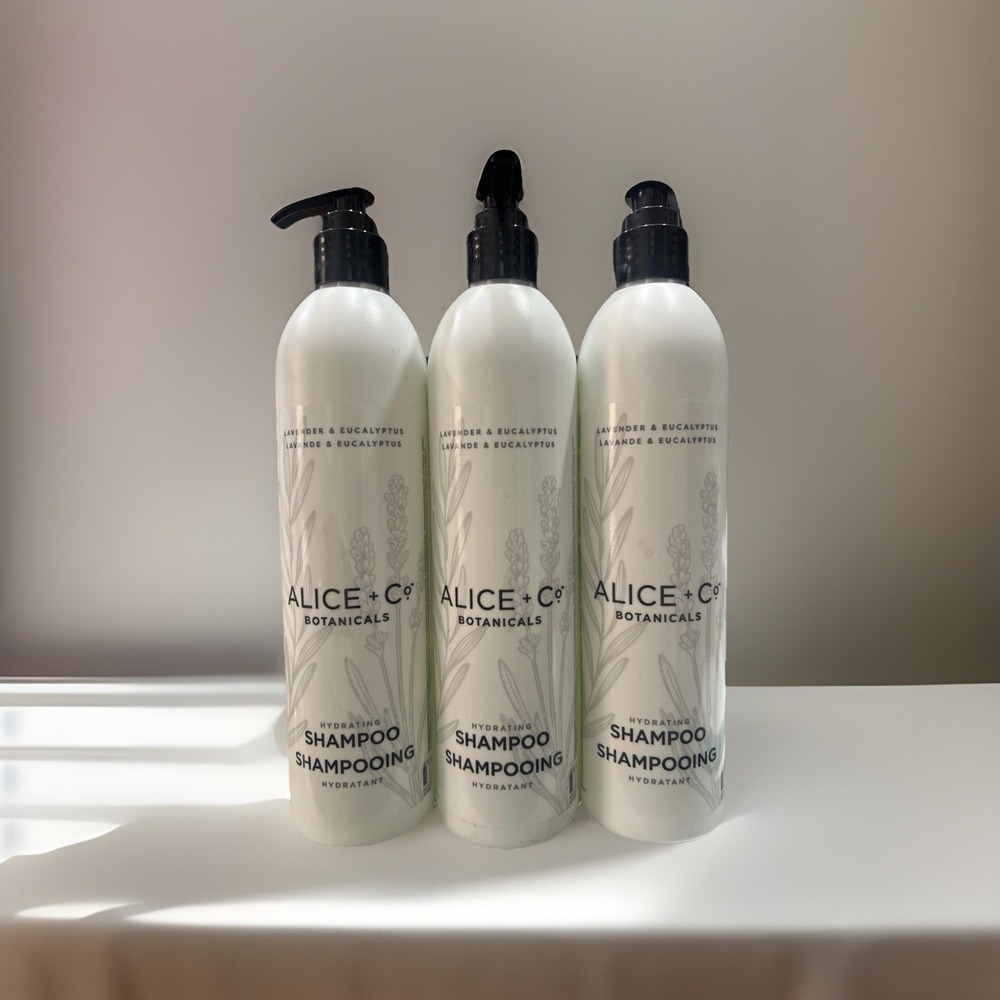3 PK Alice + Co Botanicals Hydrating Shampoo Lavender & Eucalyptus 16.9oz Pump